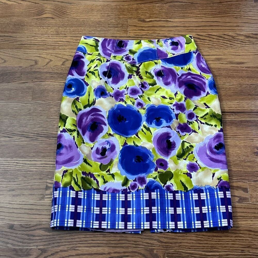 Baraschi Watercolor Floral Pencil Skirt